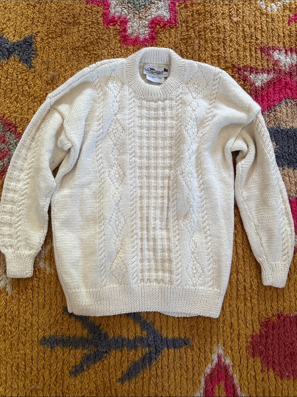 Vintage Canadian cable knit fisherman’s style wool pullover sweater